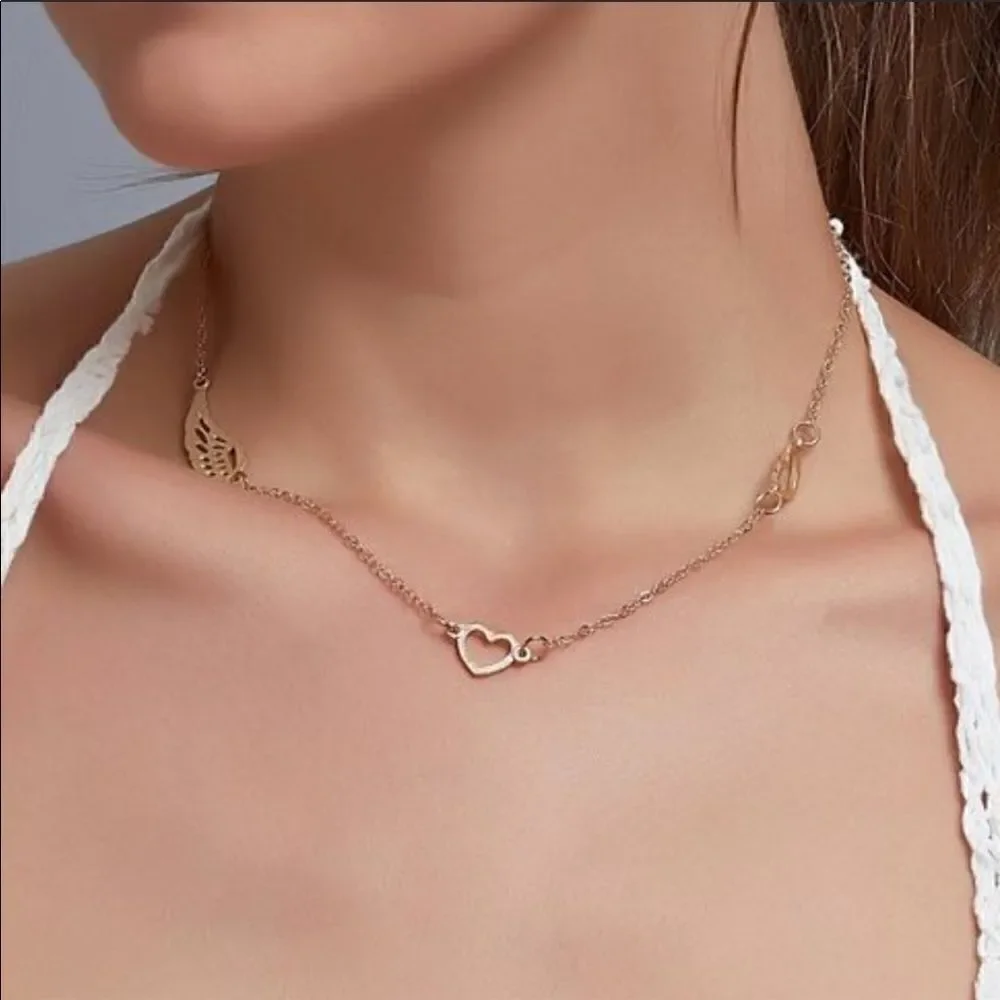 Necklace Zinc Allow Wings and Infinity Chic